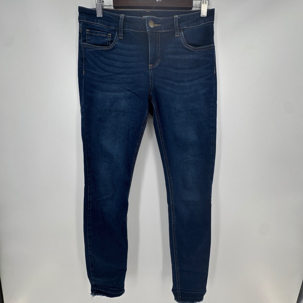 Prosperity Skinny Jeans Womens 28 Blue Denim Cotton Dark Wash Mid Rise Raw Hem